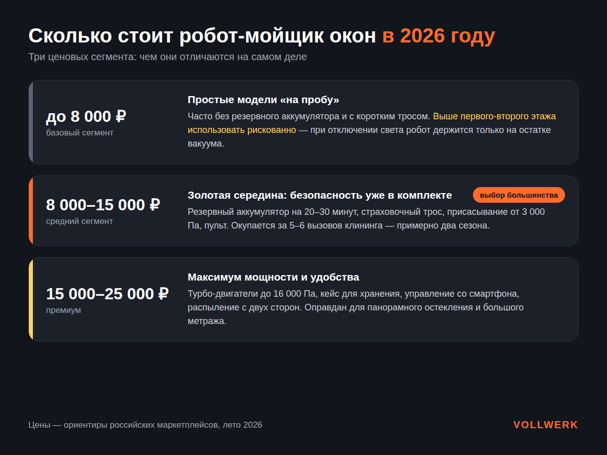 Сколько стоит робот для мытья окон в 2026 году: ценовые сегменты