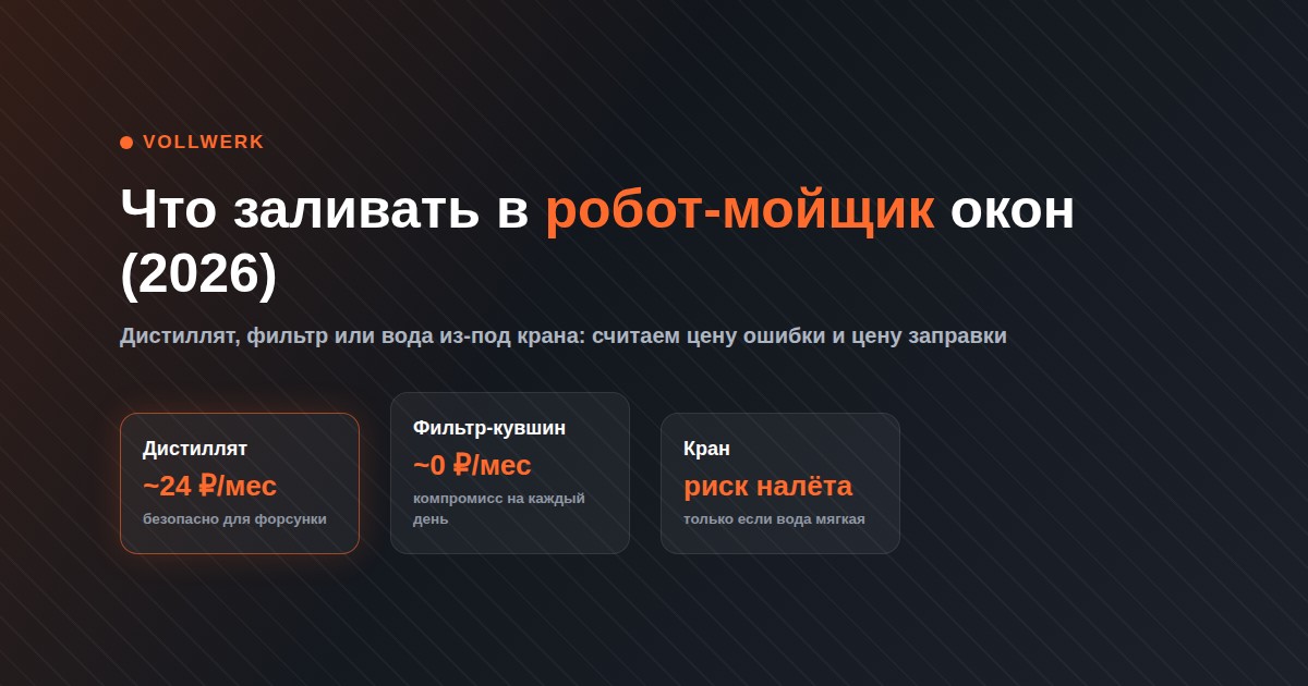 что заливать в робот мойщик окон — сравнение дистиллята, фильтра и воды из крана