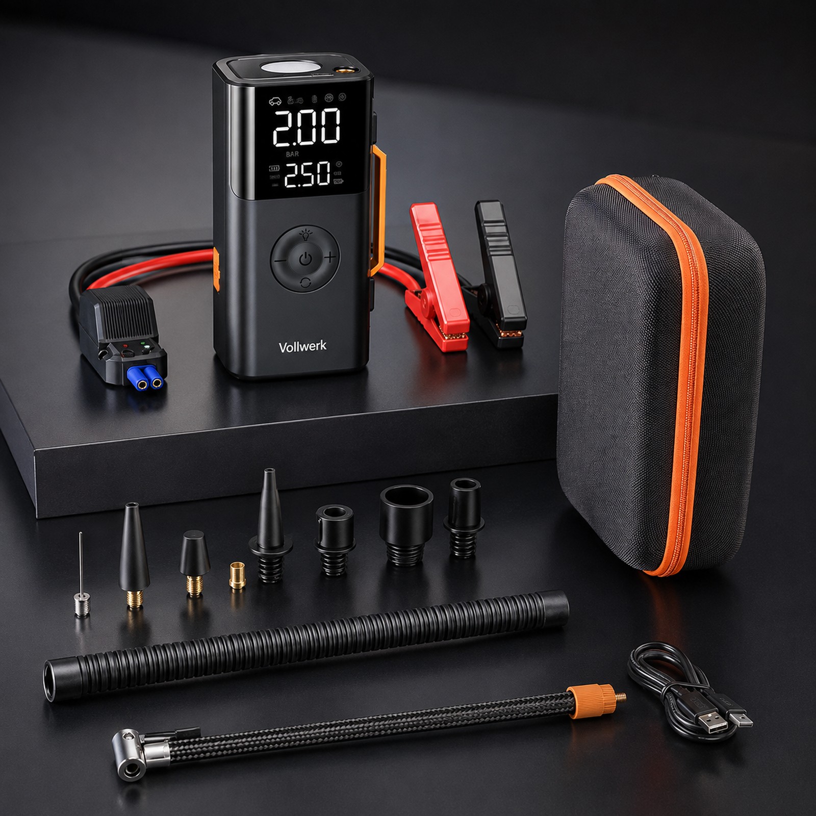 комплект насадок Vollwerk Booster Pro для компрессора мяч велосипед матрас